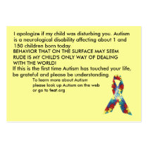 Autism Awareness Explanation Cards - Customized Business Card