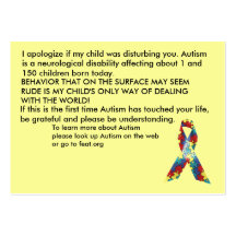 Autism Awareness Explanation Cards - Customized Business Card