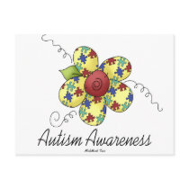 Autism Awareness Flower Postcards