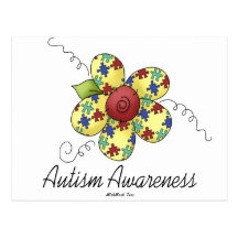 Autism Awareness Flower Postcards