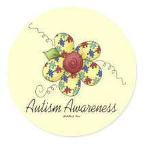 Autism Awareness Flower Stickers