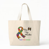 Autism Awareness For My Grandson Canvas Bags