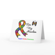 Autism Awareness For My Grandson Greeting Cards
