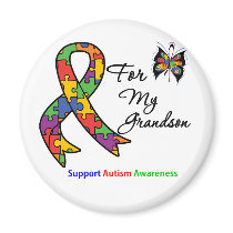 Autism Awareness For My Grandson Fridge Magnet