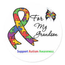 Autism Awareness For My Grandson Stickers