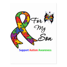 Autism Awareness For My Son Postcard