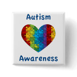 Autism Awareness Heart buttons