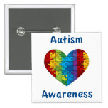 Autism Awareness Heart Pin