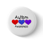 Autism Awareness (Hearts) buttons