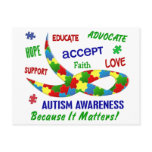AUTISM AWARENESS MONTH APRIL POST CARD