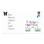 Autism Awareness on White  Business cards