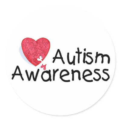 Autism Awareness (P Hrt 2) Stickers by AutismZazzle