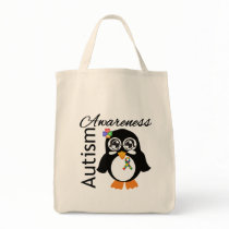Autism Awareness Penguin Tote Bag