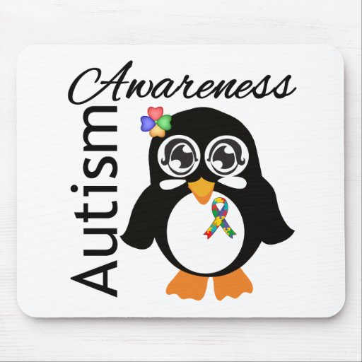 Autism Awareness Penguin Mousepad