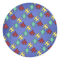 Autism Awareness Puzzle Background Stickers