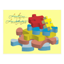 Autism Awareness Puzzle Pieces Postcard