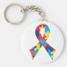 Autism Awareness Ribbon A4 Key Chain