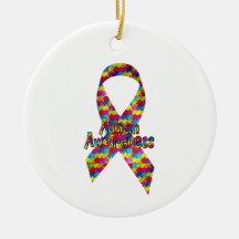 Autism Awareness Ribbon Christmas Tree Ornament