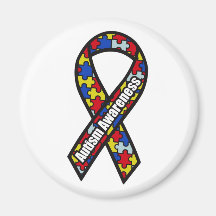Autism Awareness Ribbon Fridge Magnets