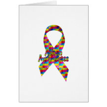 Autism Awareness Ribbon Greeting Cards