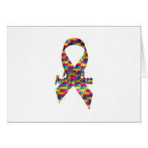 Autism Awareness Ribbon Greeting Cards
