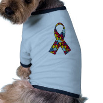 Autism Awareness Ribbon Merchandise Dog T-shirt