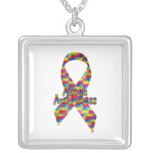 Autism Awareness Ribbon Custom Necklace