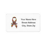 Autism Awareness Ribbon Personalized Address Label