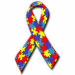 Autism Awareness Ribbon Pin Photo Sculpture