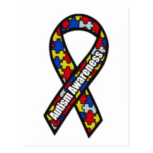 Autism Awareness Ribbon Post Cards