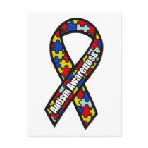 Autism Awareness Ribbon Postcards