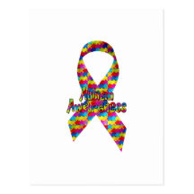 Autism Awareness Ribbon Postcard