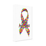 Autism Awareness Ribbon Stretched Canvas Prints