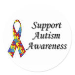 Autism Awareness Round Stickers