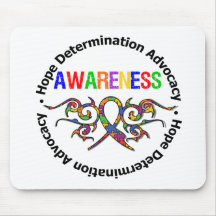 Autism Awareness Tribal Ribbon Mouse Pad