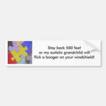 Autism booger 2 bumper sticker