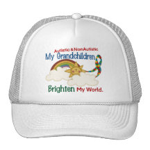 Autism BRIGHTEN MY WORLD 1 Grandchildren 2 Trucker Hats