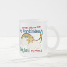 Autism BRIGHTEN MY WORLD 1 Grandchildren 2 Mug