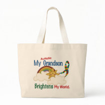 Autism BRIGHTENS MY WORLD 1 Grandson Tote Bag