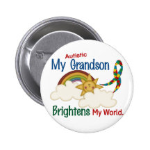 Autism BRIGHTENS MY WORLD 1 Grandson Buttons