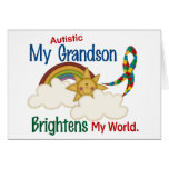 Autism BRIGHTENS MY WORLD 1 Grandson Card