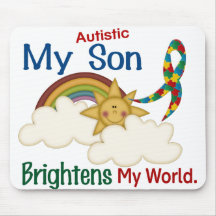 Autism BRIGHTENS MY WORLD 1 Son Mouse Pads