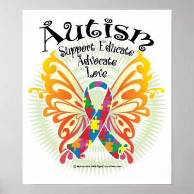Autism Butterfly 3 Poster by fightcancertees