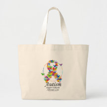 Autism Butterfly Ribbon Bag