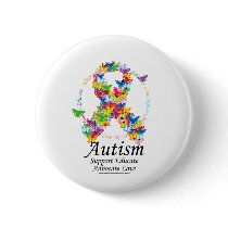 Autism Butterfly Ribbon Pins