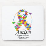Autism Butterfly Ribbon Mouse Mats
