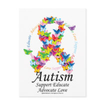 Autism Butterfly Ribbon Post Cards