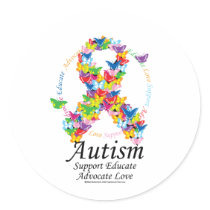 Autism Butterfly Ribbon Sticker