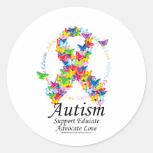 Autism Butterfly Ribbon Sticker