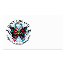 Autism Butterfly Tribal 2 Business Cards